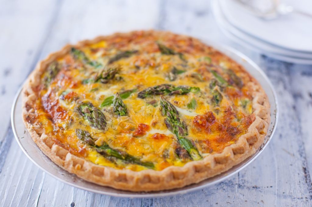 Asparagus and Cheddar Quiche