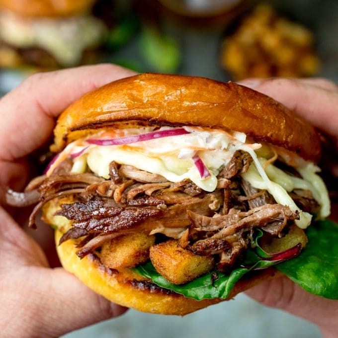 BBQ Shaved Beef Sandwich with Coleslaw