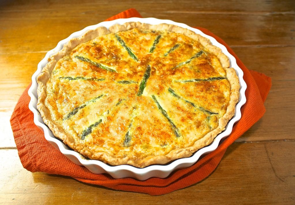 Caramelized Onion and Asparagus Quiche
