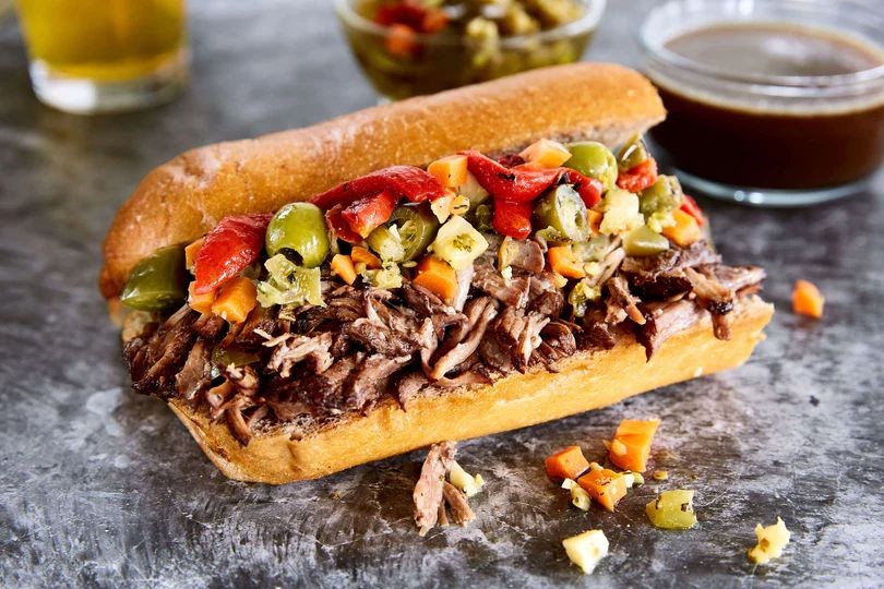 Classic Italian Beef Sandwich with Giardiniera