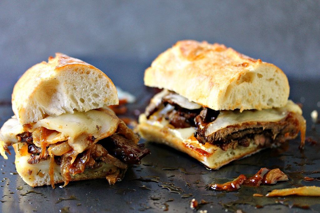 Philly Cheesesteak Sandwich with Caramelized Onions