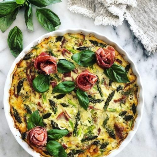 Prosciutto and Asparagus Quiche
