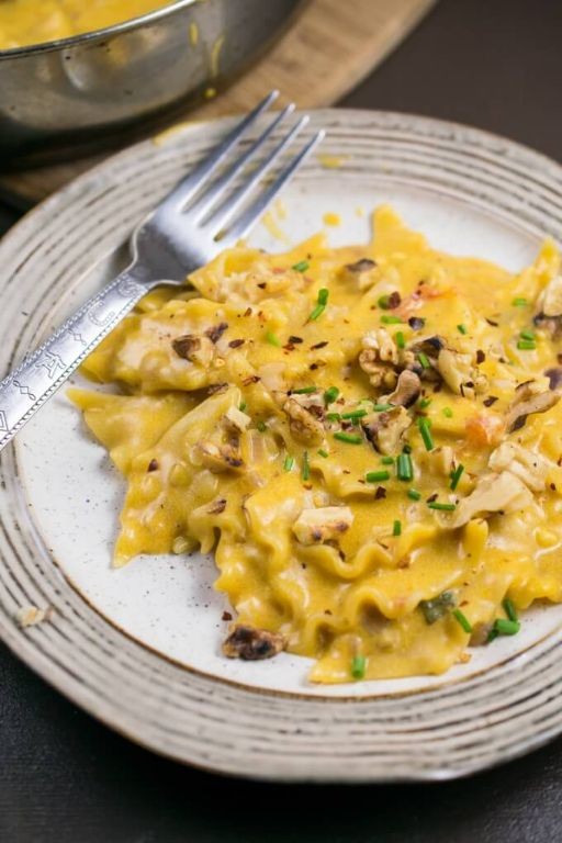 Pumpkin Sage Pasta with Walnuts