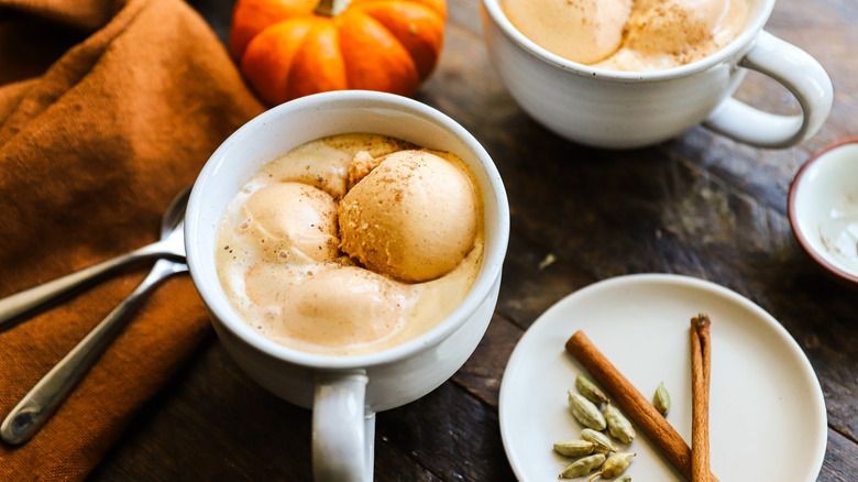 Pumpkin Spice Affogato with Whipped Cream