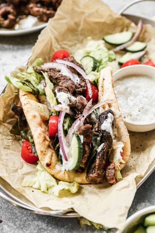 Shaved Beef Gyro with Tzatziki Sauce