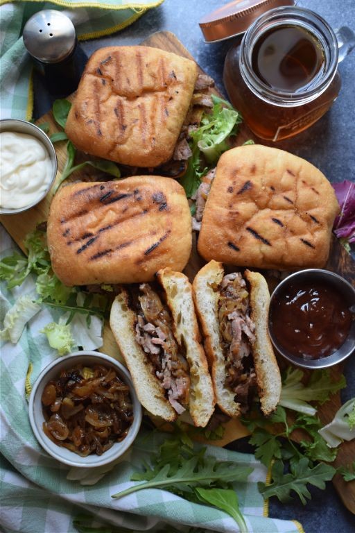 Shaved Beef and Caramelized Pepper Sandwich