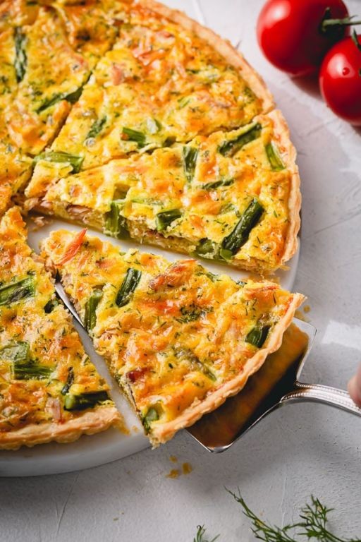 Smoked Salmon and Asparagus Quiche