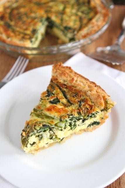 Spinach and Asparagus Quiche