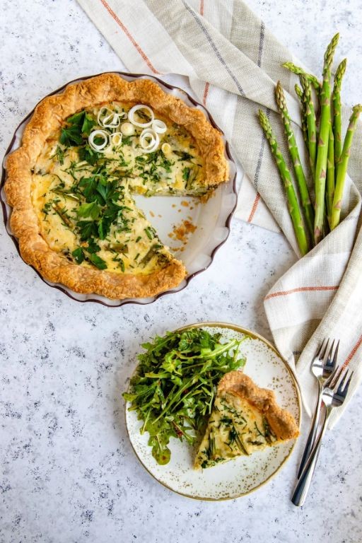Spring Asparagus and Leek Quiche