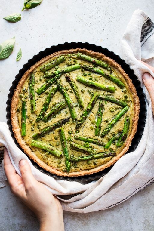 Vegan Asparagus and Tofu Quiche