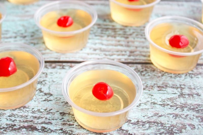 Amaretto Cherry Pudding Shots