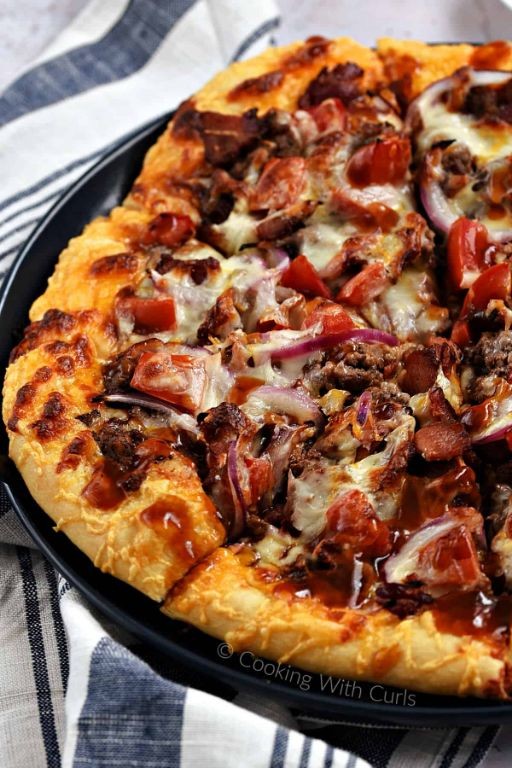 BBQ Hamburger Skillet Pizza