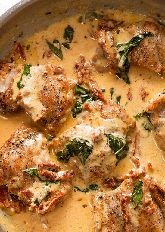 Baked Chicken Breasts with Creamy Sun-Dried Tomato Sauce