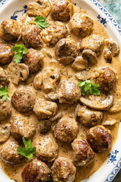 Beef Stroganoff Meatballs in Creamy Sauce