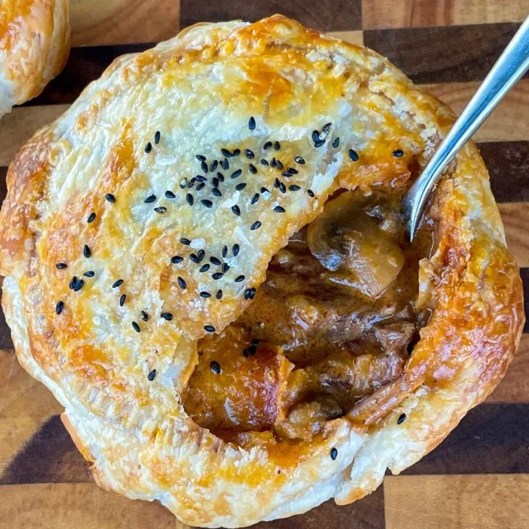 Beef Stroganoff Pie with Flaky Puff Pastry