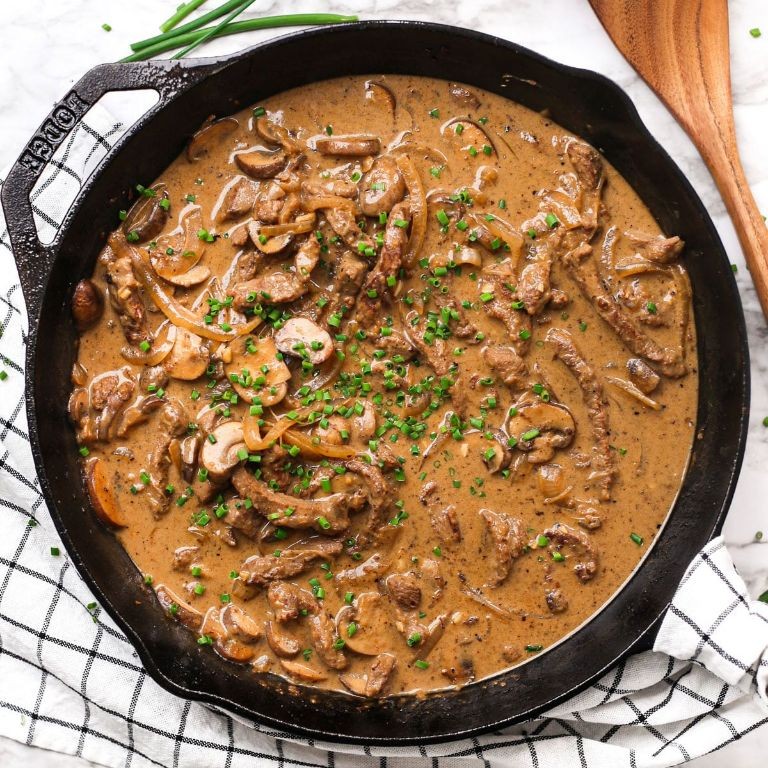 Beef Stroganoff with Brandy and Dijon Mustard