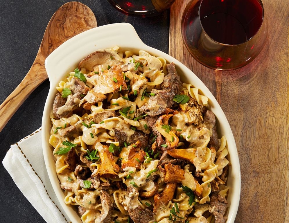 Beef Stroganoff with Wild Mushrooms and Thyme