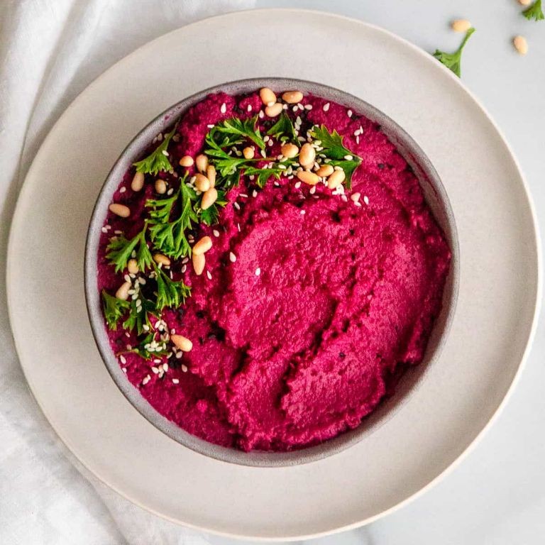 Beetroot and Chickpea Hummus with Lemon Zest