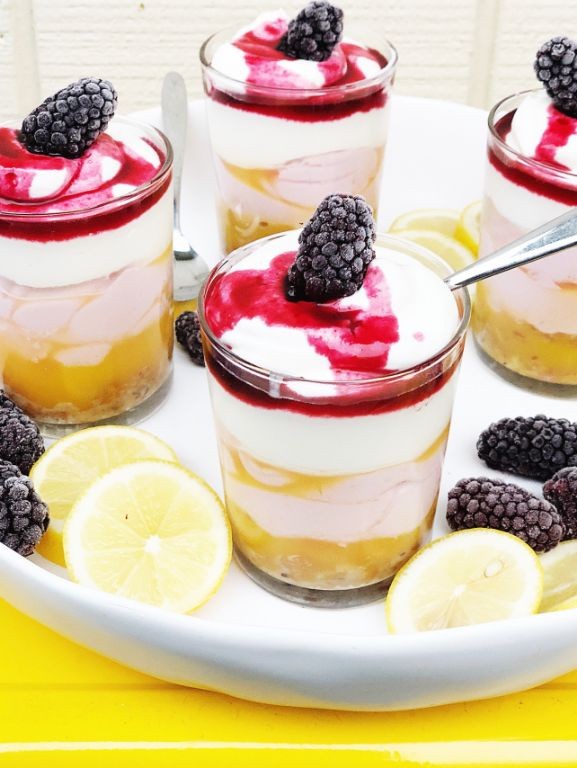 Blackberry Lemon Jello Cheesecake Pudding