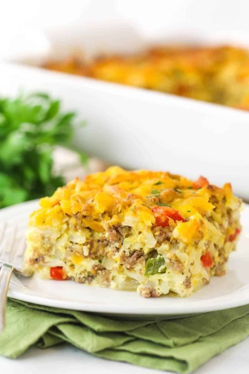 Breakfast Hashbrown Casserole with Eggs