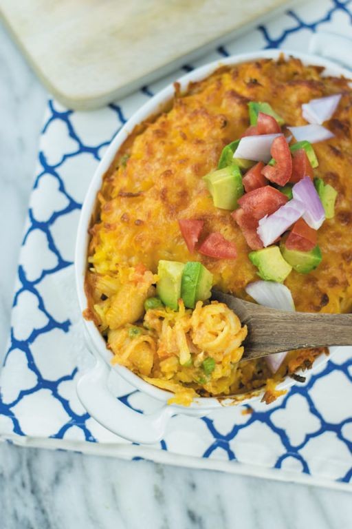Buffalo Chicken Hashbrown Casserole