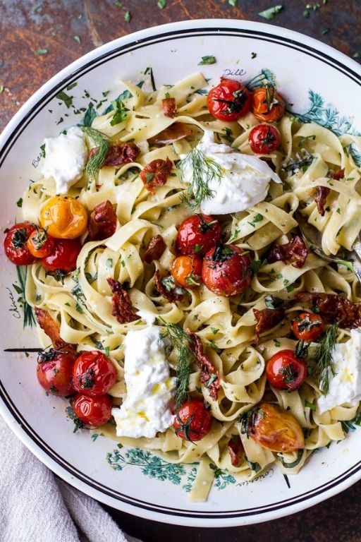 Carbonara with Roasted Cherry Tomatoes
