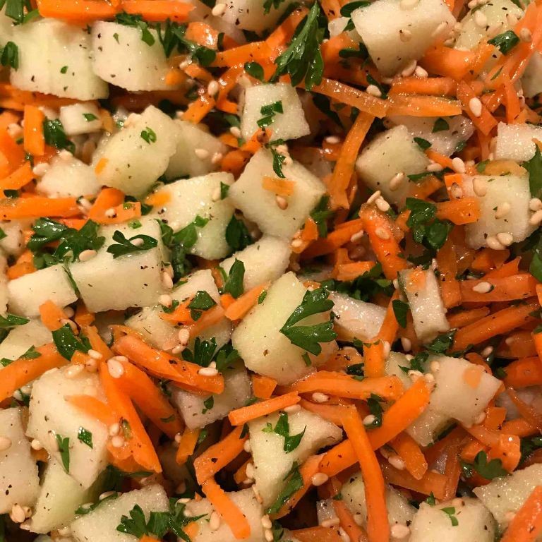 Carrot and Apple Slaw with Lemon Dressing
