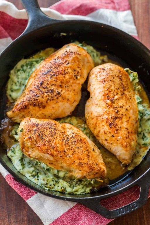 Cheesy Stuffed Chicken Breast with Spinach