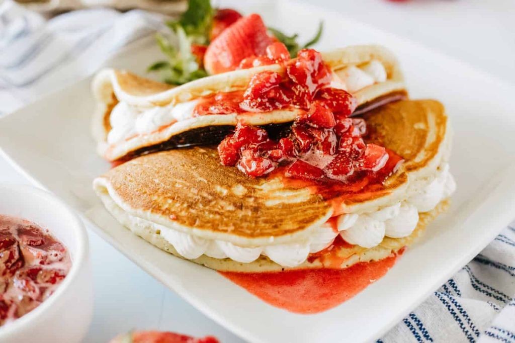 Cream Cheese and Strawberry Stuffed Pancakes