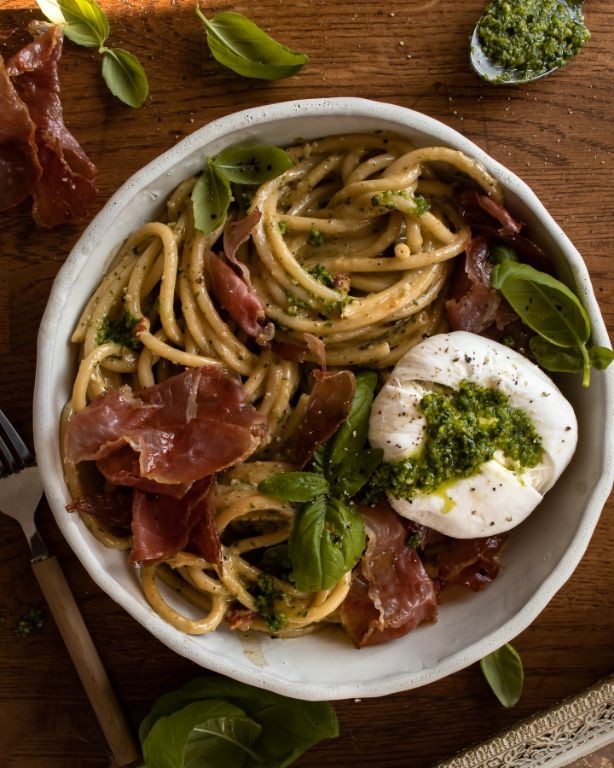 Creamy Burrata Pasta with Basil