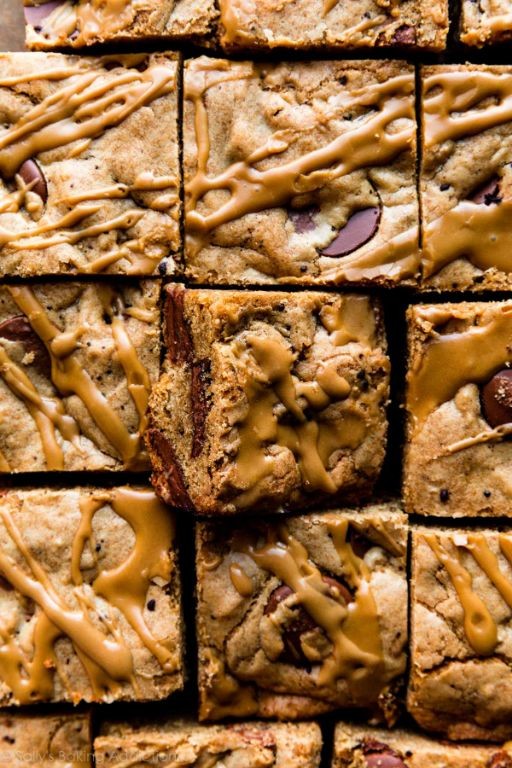 Espresso Blonde Brownies with Mocha Drizzle