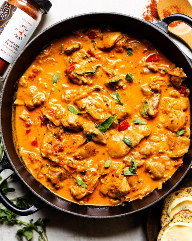 Garlic Butter Chicken with Roasted Bell Peppers