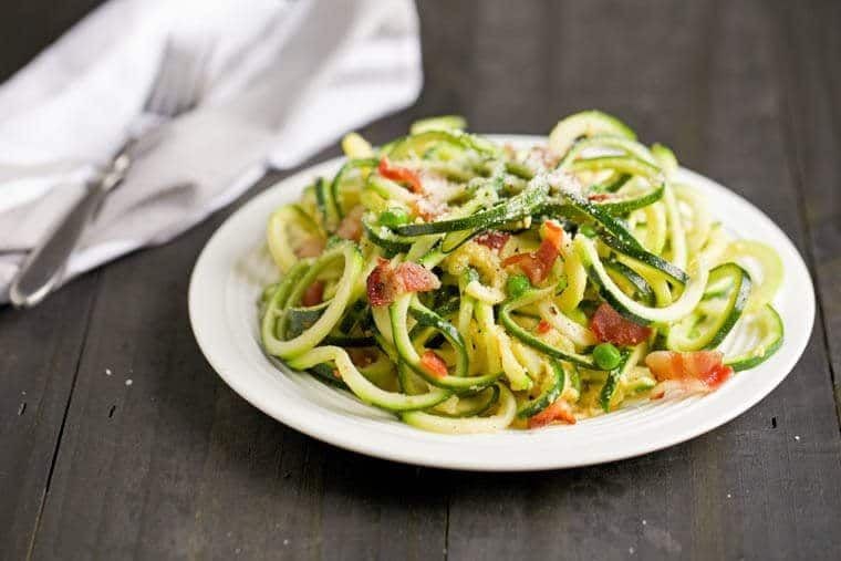 Gluten-Free Carbonara with Zucchini Noodles