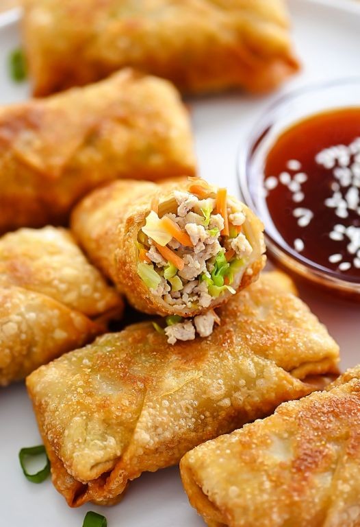 Ground chicken and cabbage egg rolls