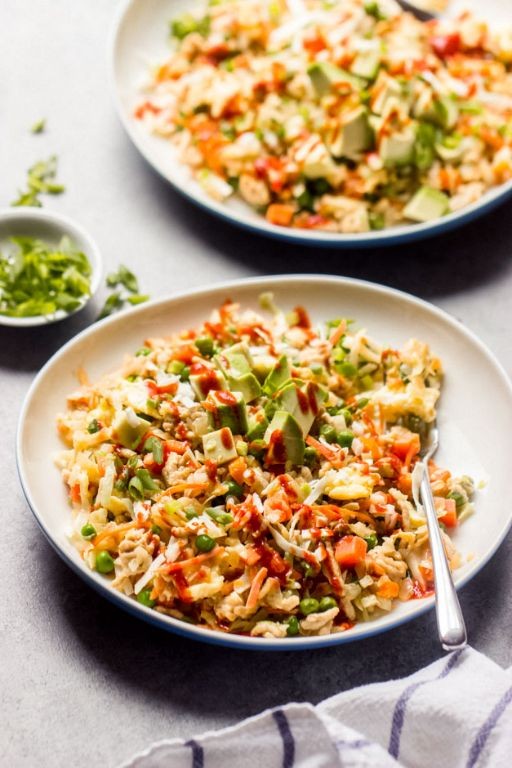 Ground chicken and cabbage fried rice