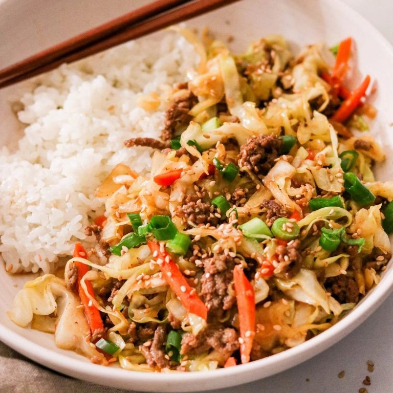Hamburger and Cabbage Fried Rice