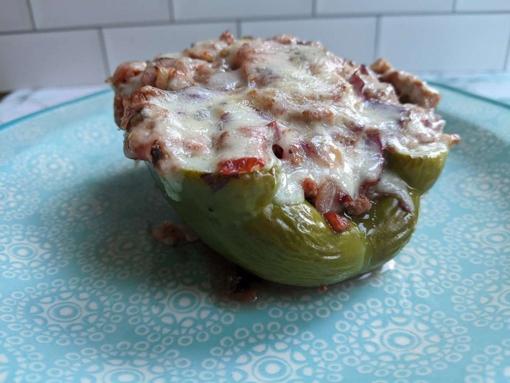 Hamburger and Cabbage Stuffed Bell Peppers