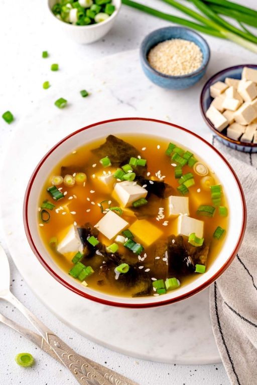 Homemade Miso Soup with Tofu and Wakame
