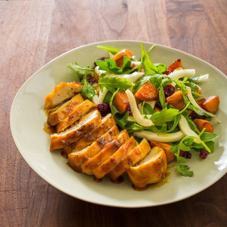 Honey Mustard Glazed Chicken Breast with Sweet Potatoes