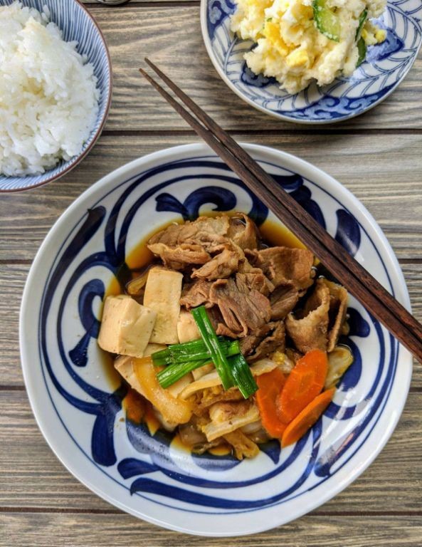 Japanese Beef Sukiyaki with Vegetables