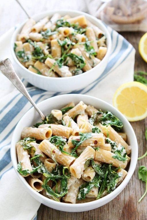 Lemon Burrata Pasta with Arugula