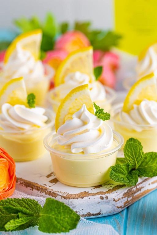 Lemon Drop Pudding Shots