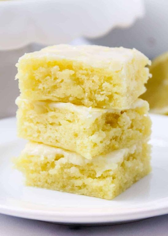 Lemon Glazed Blonde Brownies