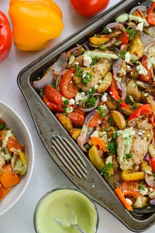 Lemon Herb Chicken with Sautéed Bell Peppers