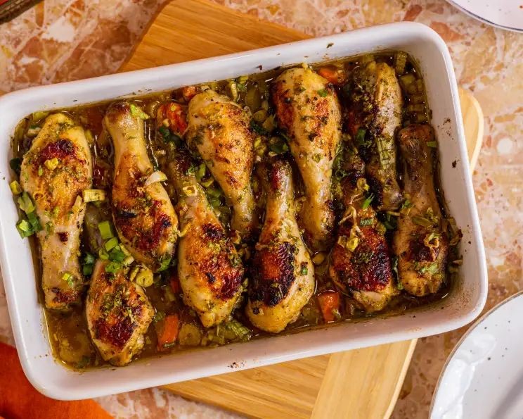 Lemon Herb Crockpot Chicken Legs
