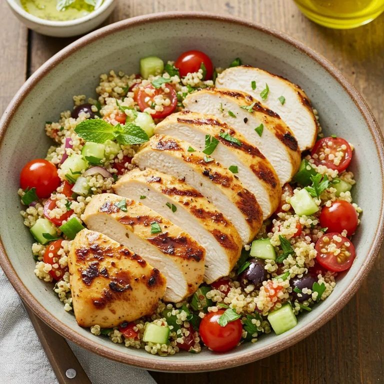Lemon Herb Grilled Chicken Breast with Quinoa