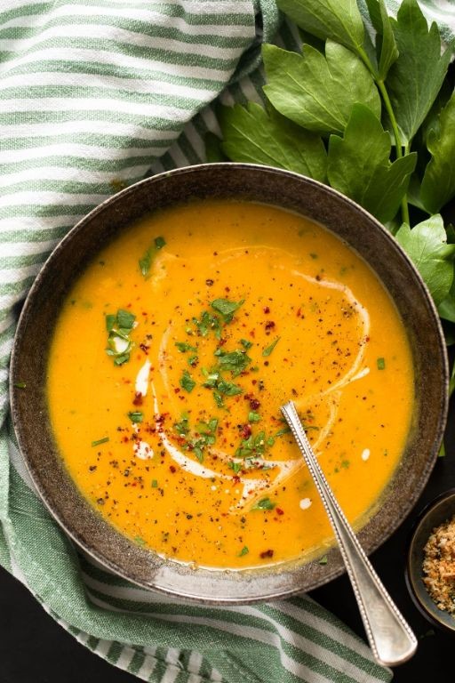 Lovage and Carrot Ginger Soup