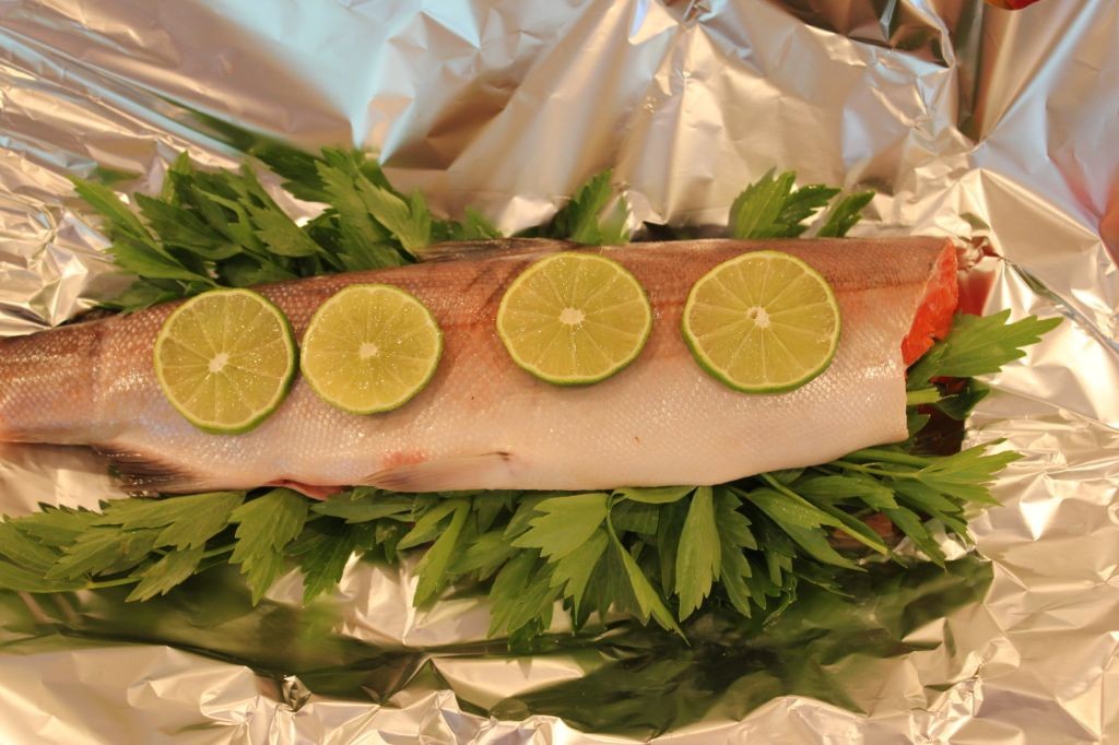 Lovage and Lemon Roasted Salmon