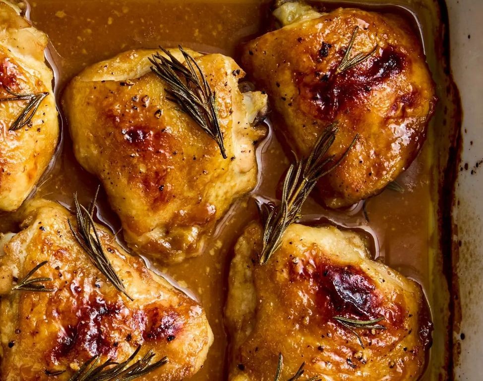 Maple Dijon Roasted Chicken Thighs