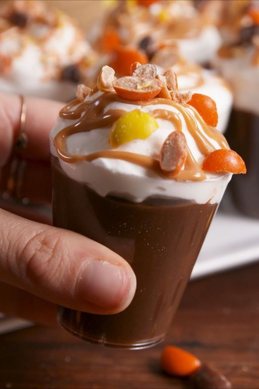 Peanut Butter Cup Pudding Shots
